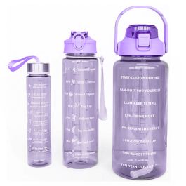 Ensemble de 3 Bouteilles d’Eau avec Dégradation 1500/900/300ml - Violet