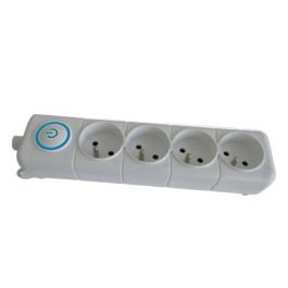 Bloc Multiprise SOMEF 4 Modules Avec Bouton poussoir 3 M - Blanc