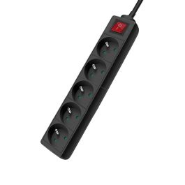 Bloc Multiprise SOMEF 5 Modules Avec Interrupteur 3 M - Noir