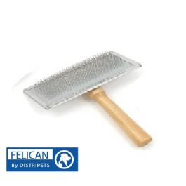 Brosse Carde FELICAN Manche Bois Small pour Chat et Chien