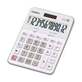 Calculatrice CASIO 12 Chiffres Avec Pile+Solaire - Blanc