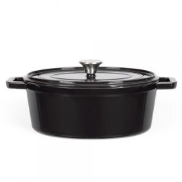 Cocotte Ovale LIVOO Avec Couvercle 4.5 Litres - Noir