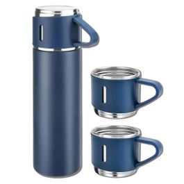 Coffret Thermos 500ml Avec 2 Tasses - Bleu
