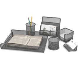 Ensemble De Bureau 6 Pièces Métal - Gris