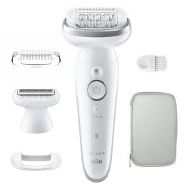 Épilateur Rechargeable BRAUN Silk épil 9 Wet & Dry - Blanc