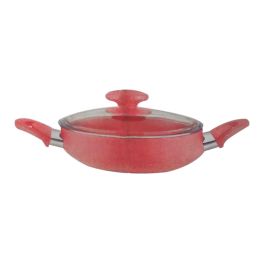 Faitout Rouge Vintage Avec Décor - Neuf - Compatible Gaz Et électrique