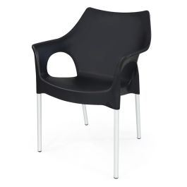 Fauteuil Ibiza avec Socle Aluminium - Noir