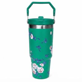Thermos avec Paille et Poignée Pliante - Vert