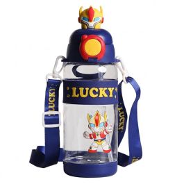 Gourde d'Eau KAWAII Pour Enfant avec Sangle et Figurine 500ml - Bleu