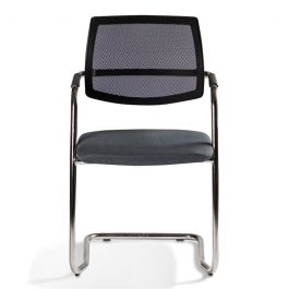 Chaise Visiteur Urban Avec Dossier En Résille & Assise Rembourrées - Noir