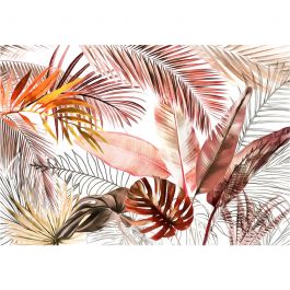 Tableau De Décoration 120 x 80 cm Feuilles D'arbre Rose (KC024-T2)