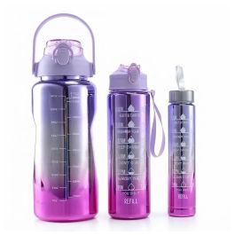 Ensemble de 3 Bouteilles d’Eau de Sport 1500/900/300ml - Violet