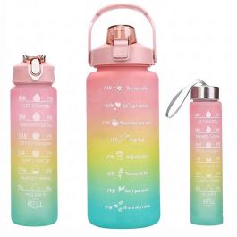 Ensemble de 3 Bouteilles d’Eau Motivationnelles 1500/900/300ml - Rose