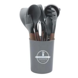 Lot De 12 Ustensiles De Cuisine En Silicone - Gris