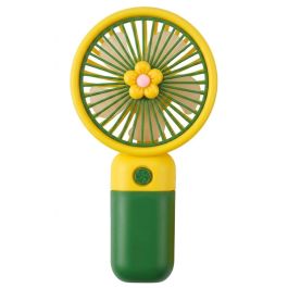 Mini Ventilateur à Main Rechargeable Support Fleur - Vert Foncé