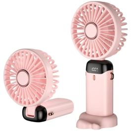 Mini Ventilateur Portatif Rechargeable LED - Rose