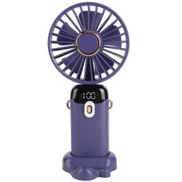 Mini Ventilateur Portatif Rechargeable LED 5 vitesses - Violet