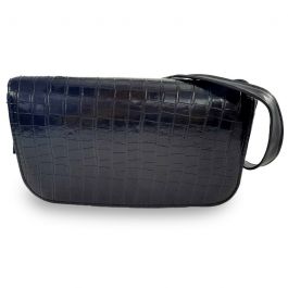 Sac Bandoulière MODALINE Croco Vernis - Noir