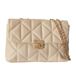 Sac Bandoulière MODALINE MISHKA avec Chaine - Beige Nude & Gold