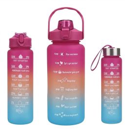 Ensemble de 3 Bouteilles d’Eau Motivationnelles 1500/900/300ml - Cerise