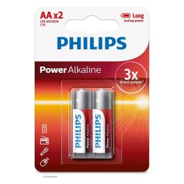 2x Piles PHILIPS Power Alkaline AA LR6 Mignon 1.5V