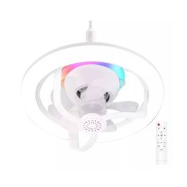 Plafonnier LED Intelligent RGB 360° avec Ventilateur Intégré
