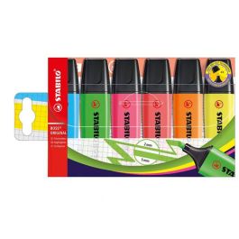 Pochette de 6 Surligneurs STABILO BOSS 1215701 - Assortis