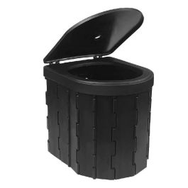 Toilette Portable de Camping WC-BK Pliable avec Couvercle - Noir