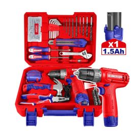 VALISE D'OUTILS & VISSEUSE EMTOP 12V 129P - EEDK12901