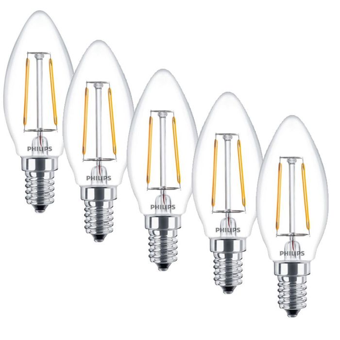 Pack de 5 Lampes PHILIPS Classic Led Candle 25W E14