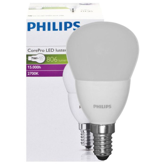 Pack de 5 Lampes PHILIPS CorePro Led Luster 60w E14 - Blanc