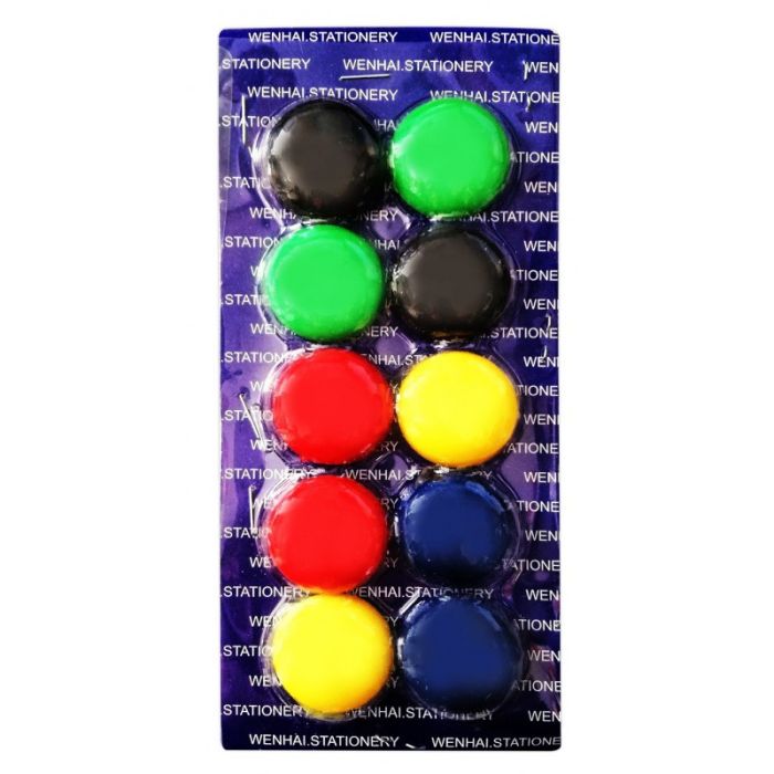 12 pièces d'aimants 30 mm - Couleurs mixtes
