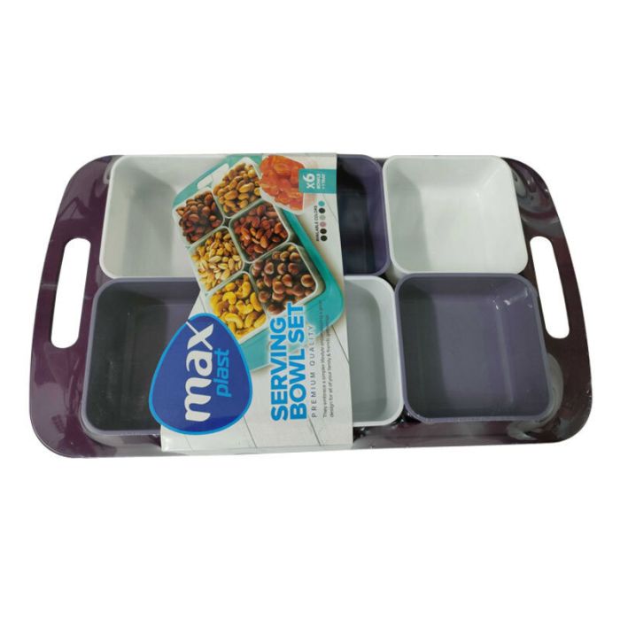 Plat à Servir MAX PLAST avec 6 Bols - Mauve