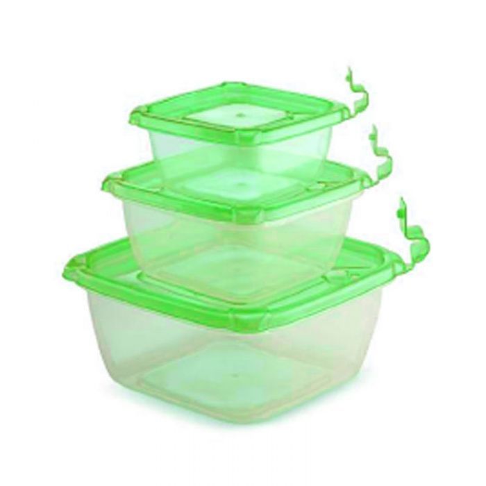 LOT DE 3 BOÎTES DE CONSERVATION MAX PLAST 700ML - 1500ML - 3L - VERT
