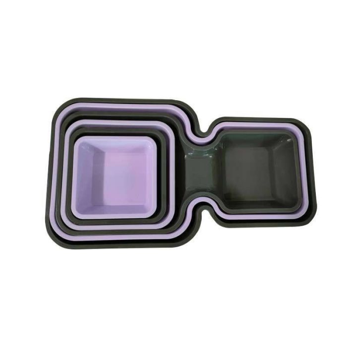 Set 6 Stackable Plater MAX PLAST - Mauve & Noir