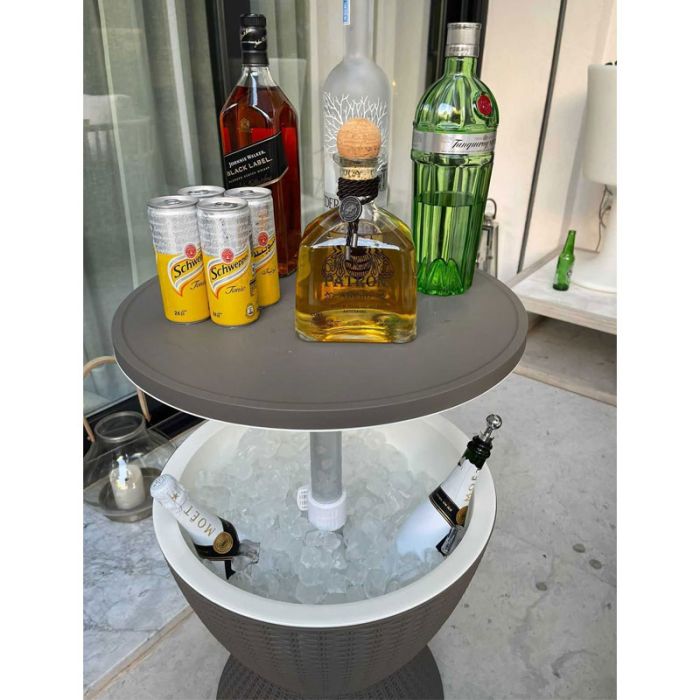 Table En PVC Avec Glacière - Marron