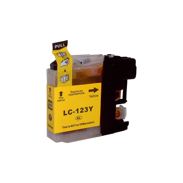 Cartouche Jet d'Encre Adaptable Brother LC123Y - Jaune ( LC-123_Y_A)