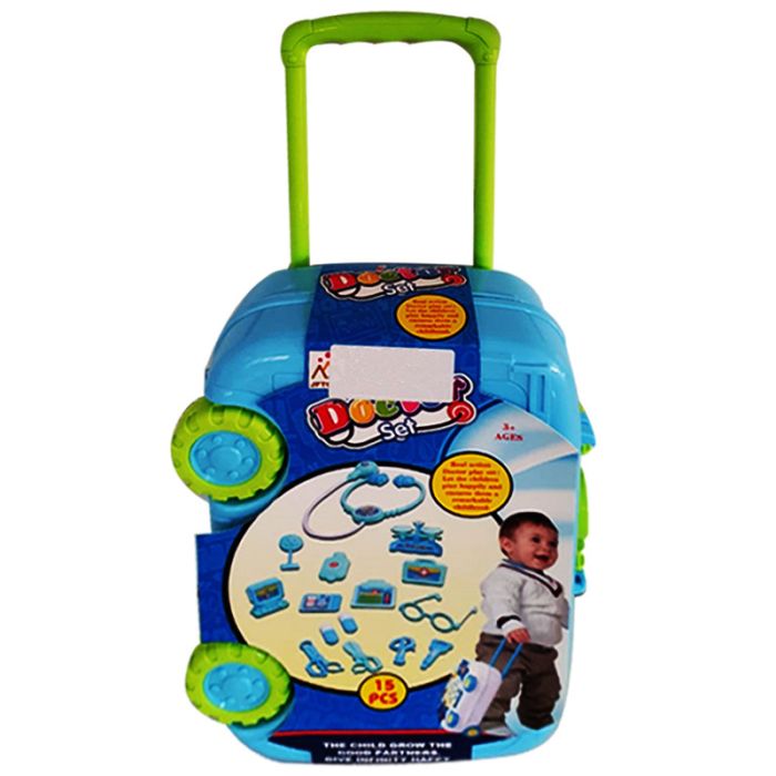 Valise Docteur Trolly Jouet Pour Enfant Bleu