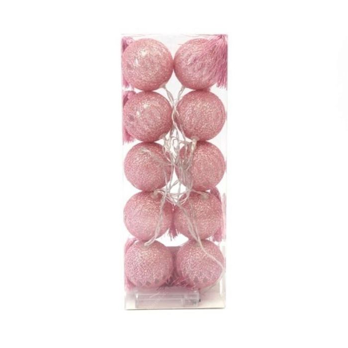 Guirlande Décorative PLATINET Boules En Coton - Rose