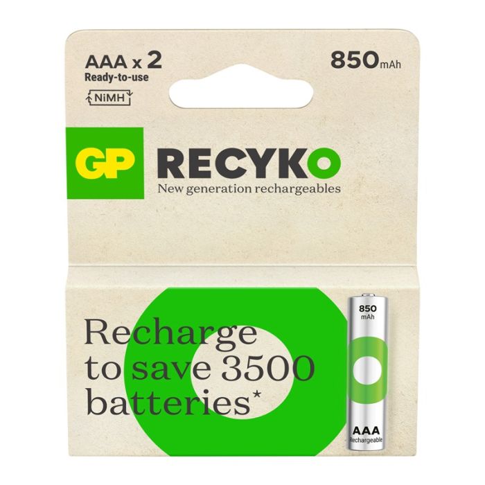 2 x Piles Rechargeables GP 1.2V AAA 850mAh