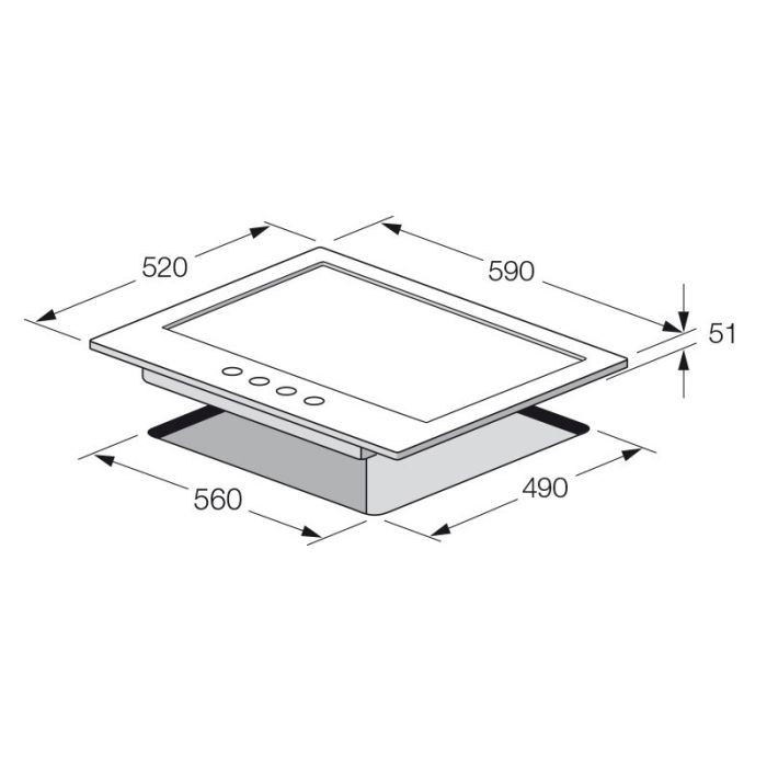 Plaque de Cuisson Encastrable FOCUS F402X-SIN 4 Feux 60 cm - Inox