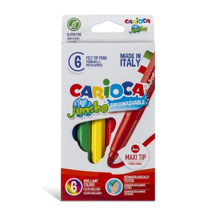 Pack de 6 Feutres De Coloriage CARIOCA Jumbo (40568)