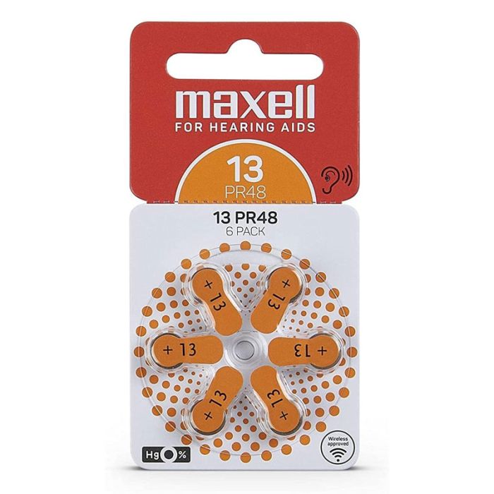 6x Piles MAXELL Auditifs 13 AID