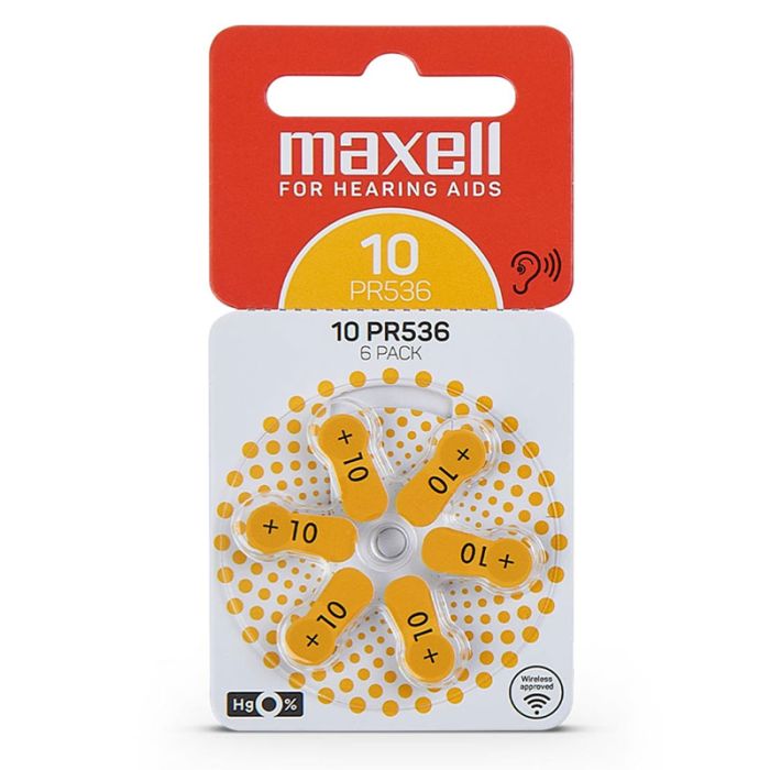 6x Piles MAXELL Auditifs 10 AID