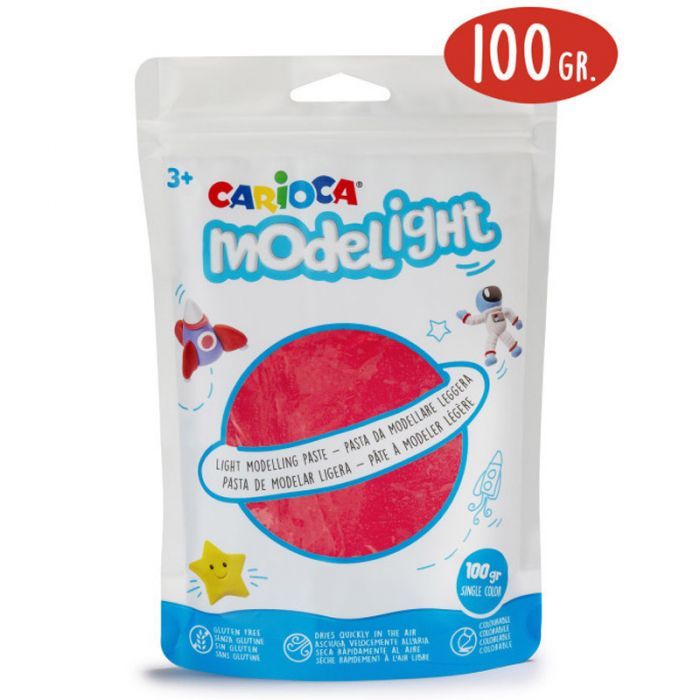 Pâte à modeler CARIOCA MODELIGHT 100GR - Rouge