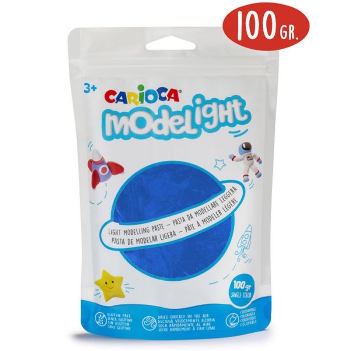 Pâte à modeler CARIOCA MODELIGHT 100GR - Bleu