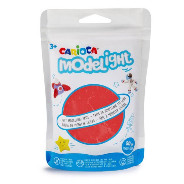 Pâte à modeler CARIOCA MODELIGHT 50GR - Rouge