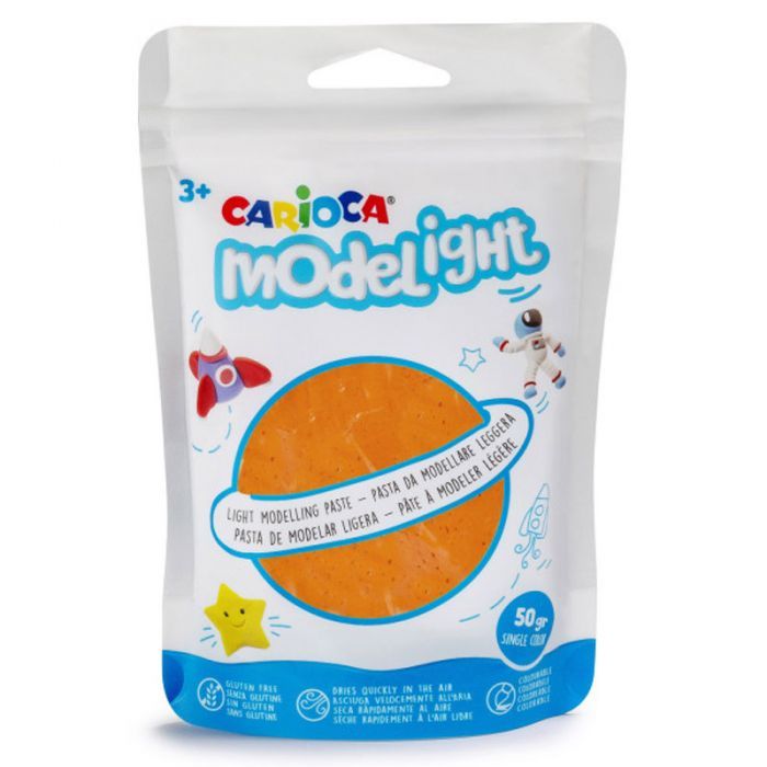 Pâte à modeler CARIOCA MODELIGHT 50GR - Orange