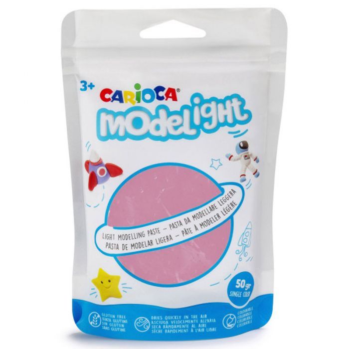 Pâte à modeler CARIOCA MODELIGHT 50GR - Rose