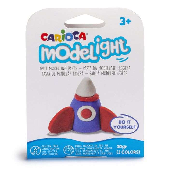 Pâte à modeler CARIOCA MODELIGHT TRANSPORT ROCKET - Assortis